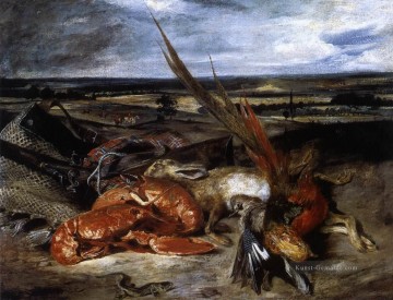  romantische Malerei - Stillleben mit Hummer romantische Eugene Delacroix